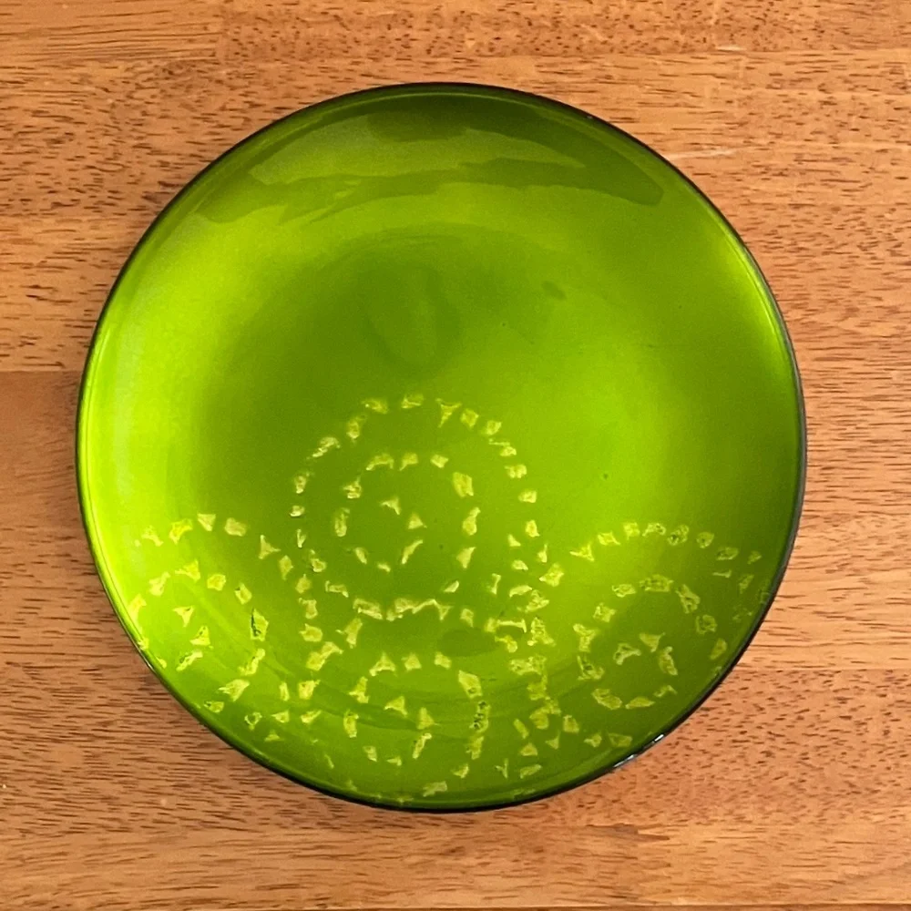 Glass plates gold foil back - Set of 2